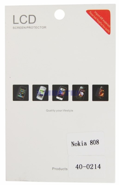 Пленка защитная глянцевая на телефон с диагональю экрана 4'' дюйма (Nokia 808)