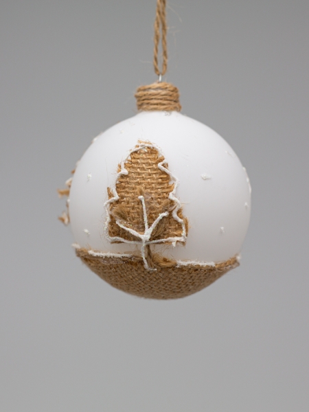 Новогодний матовый шар коллекция Village Снеговик, диаметр  80 мм