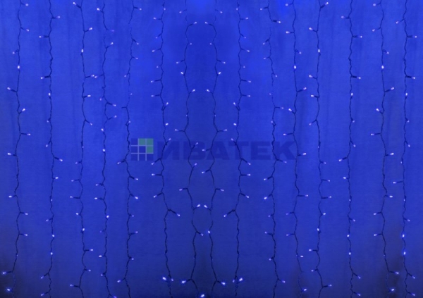 Гирлянда новогодняя "Светодиодный Дождь" 2х9м, постоянное свечение, прозрачный провод, 220В, Синий