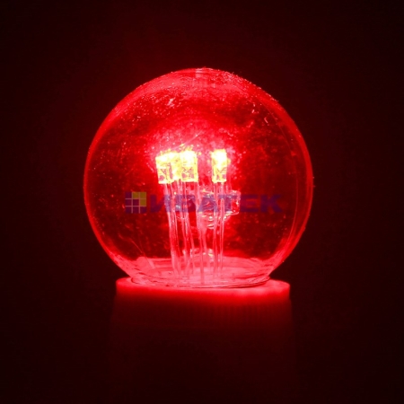 Изображение Лампа для новогодней гирлянды "Белт-лайт" шар LED е27 DIA 45, 6 красных светодиодов, эффект лампы на  интернет магазин Иватек ivatec.ru