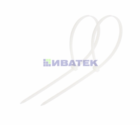 Изображение Хомут-стяжка кабельная нейлоновая REXANT 200 x4,8мм, белая, упаковка 10 пак, 100 шт/пак.  интернет магазин Иватек ivatec.ru