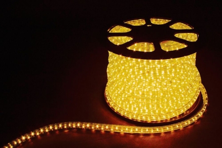 Изображение Дюралайт (лента светодиодная), 3W 50м 220V 72LED/м 11х18мм, желтый, LED-F3W с 2 заглушками, 2 сетевы  интернет магазин Иватек ivatec.ru