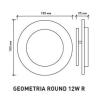 Изображение Светодиодный светильник, бра  Geometria round 12W R-185-WHITE-220-IP44  интернет магазин Иватек ivatec.ru