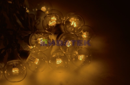 Изображение LED Galaxy Bulb String 10м, черный каучук, 30 ламп*6 LED желтые, влагостойкая IP54  интернет магазин Иватек ivatec.ru