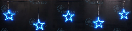 Изображение LED подвески Звезды 3х0,5м соединяемые (до 10 шт.) синий постоянное свечение прозрачный провод IP54,  интернет магазин Иватек ivatec.ru