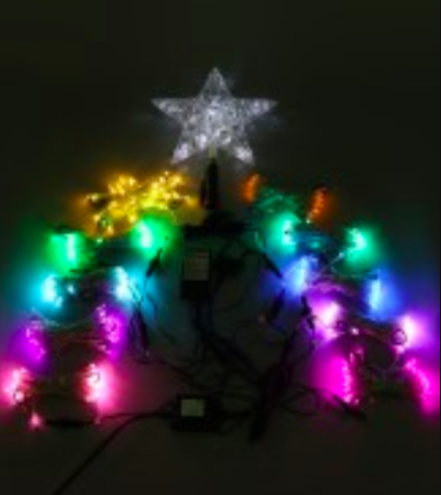 Изображение 10-020 Светодинамический конус со звездой 3м, 24-220V, прозр. пр., мульти  интернет магазин Иватек ivatec.ru
