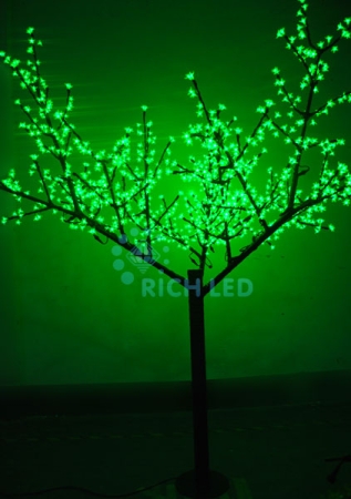 Изображение Светодиодное дерево Сакура 2,5х2м, зеленый, 1440LED, 24В, фиксинг, IP65 (RL-TRC24-250*200-1440-G)  интернет магазин Иватек ivatec.ru