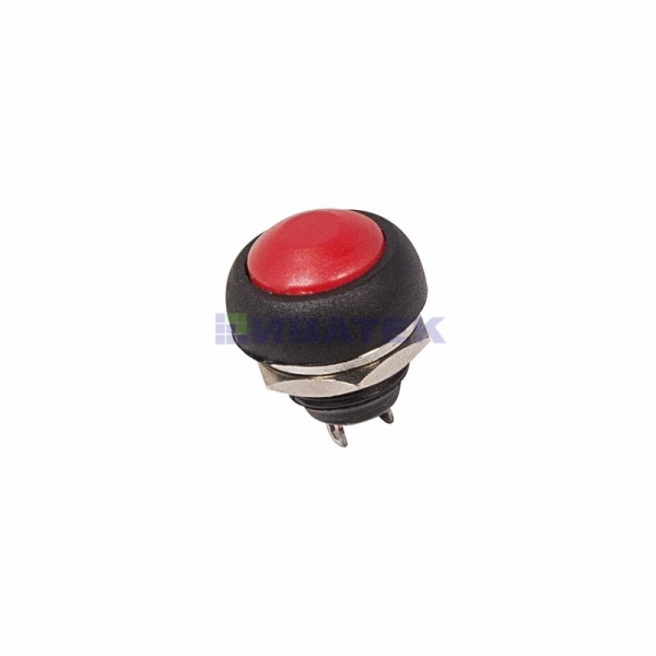Выключатель-кнопка  250V 1А (2с) OFF-(ON)  Б/Фикс  красная  Micro  REXANT  уп 10шт