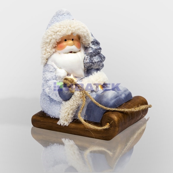 Керамическая фигурка "Дед Мороз на санях" 13*9,5*14 см(2шт./упак)