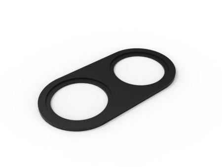 Изображение Рамка двойная для MINI COMBO, круглая, черная алюминиевая, арт. 00-00010302  интернет магазин Иватек ivatec.ru