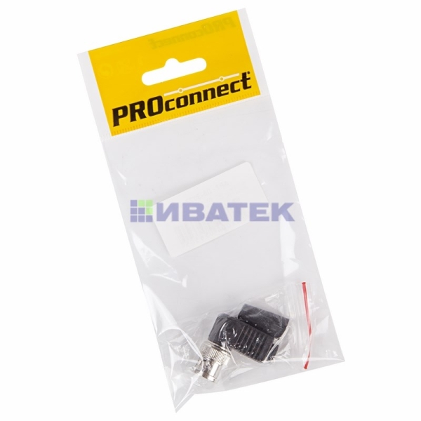 Разъем высокочастотный на кабель, штекер BNC под винт с колпачком, угловой, (1шт.) (пакет)  PROconnect
