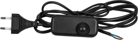 Изображение Сетевой шнур с выключателем, DM103-200W 230V 1,5+0,5м (с диммером) черный  интернет магазин Иватек ivatec.ru