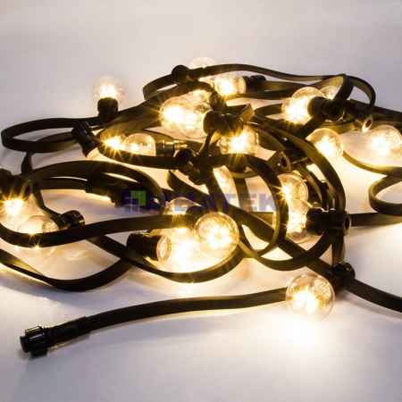Изображение Гирлянда новогодняя "LED Galaxy Bulb String", 30 ламп,  10 м,  6 LED, тепло-белый, черный каучук, IP  интернет магазин Иватек ivatec.ru
