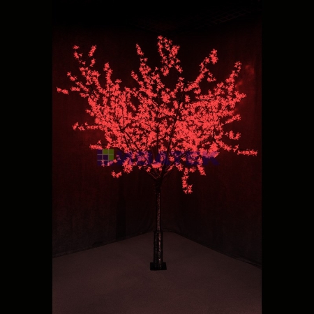 Изображение Светодиодное дерево "Сакура", высота 2,4м, диаметр кроны 2,0, Красные светодиоды, IP 64, понижающий  интернет магазин Иватек ivatec.ru