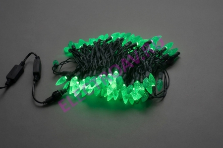 Изображение LED-XS-100-240V-G Светодиодная гирлянда,ягода,цвет зеленый, влагозащищенная, 100 светодиодов, с контроллером  интернет магазин Иватек ivatec.ru
