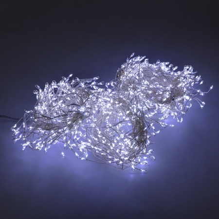 Изображение Гирлянда роса Фейерверк с трансформатором 20 м, 1000 LED, белое свечение  интернет магазин Иватек ivatec.ru