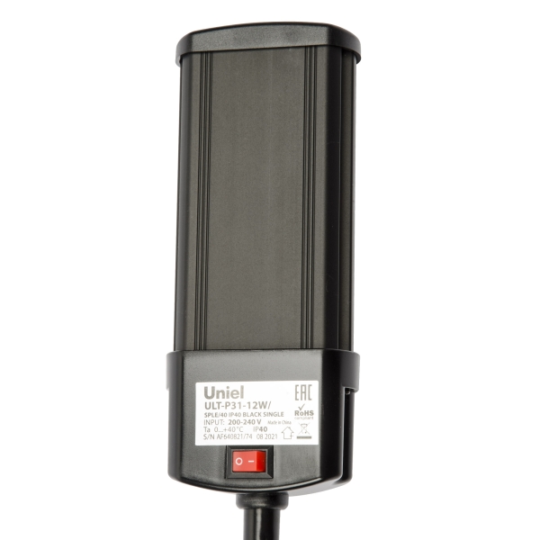 ULT-P31-12W/SPLE/40 IP40 BLACK SINGLE Светильник для растений светодиодный, на прищепке. Спектр для фотосинтеза. TM Uniel