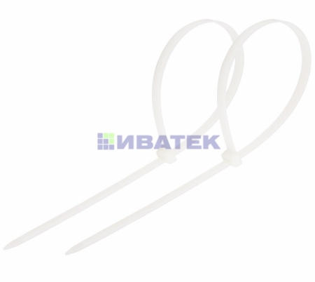 Изображение Хомут-стяжка кабельная нейлоновая REXANT 400 x7,6мм, белая, упаковка 5 пак, 100 шт/пак.  интернет магазин Иватек ivatec.ru