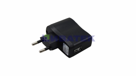 Изображение Сетевое зарядное устройство USB 220 V (СЗУ) (5 V, 1000 mA) черное  интернет магазин Иватек ivatec.ru