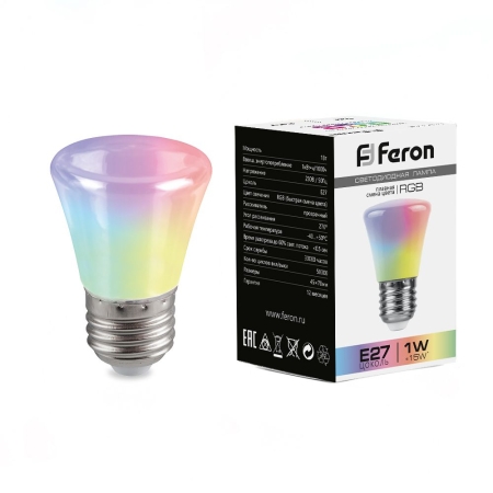 Изображение Лампа светодиодная,  (1W) 230V E27 RGB C45, LB-372 матовый плавная сменая цвета  интернет магазин Иватек ivatec.ru