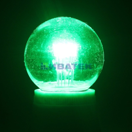 Изображение Лампа для новогодней гирлянды "Белт-лайт" шар LED е27 DIA 45, 6 зеленых светодиодов, эффект лампы на  интернет магазин Иватек ivatec.ru
