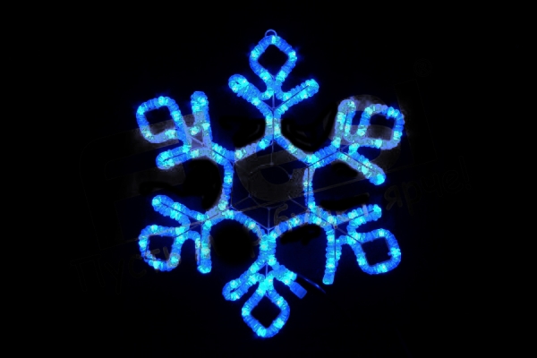 Мотив Снежинка из светодиодного дюралайта Синяя 60.5х52см с мерцанием LED-XM(FR)-2D-CK022-24'-B-F(W) (FS-00-00000820)