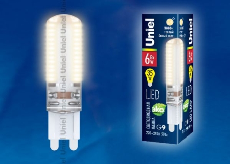 Изображение Лампа светодиодная с силиконовым покрытием. LED-JCD-6W/WW/G9/CL SIZ03TR  интернет магазин Иватек ivatec.ru