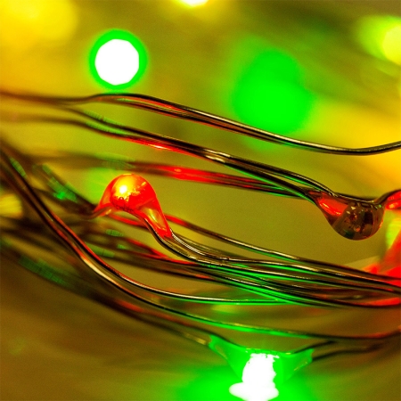 Изображение Гирлянда Роса 2 м, 20 LED, цвет свечения мультиколор, тонкий батарейный блок NEON-NIGHT  интернет магазин Иватек ivatec.ru