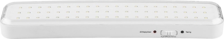Изображение Аккумуляторный светильник, EL121 60LED  AC/DC (литий-ионная батарея), белый, с наклейкой "Выход", 330*73*30 мм  интернет магазин Иватек ivatec.ru