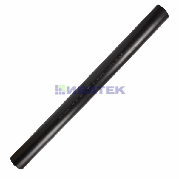 Термоусаживаемая трубка клеевая REXANT 70,0/12,0 мм, (6:1) черная, упаковка 2 шт. по 1 м