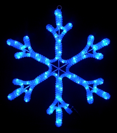 Изображение Мотив Снежинка из светодиодного дюралайта Синяя, 45,72см,  LED-XM(FR)-2D-CK005-B-18" (FS-001130)  интернет магазин Иватек ivatec.ru