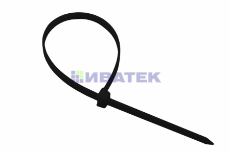 Изображение Хомут-стяжка кабельная нейлоновая REXANT 200 x4,8мм, черная, упаковка 10 пак, 100 шт/пак.  интернет магазин Иватек ivatec.ru