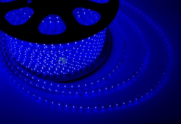 LED лента 220В, 13*8 мм, IP67, SMD 5050, 60 LED/m Синяя(упак 100м)