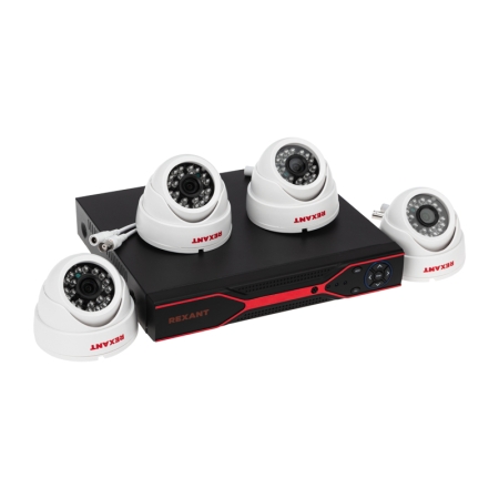 Изображение Комплект видеонаблюдения REXANT 4 наружные камеры AHD/2.0 Full HD  интернет магазин Иватек ivatec.ru