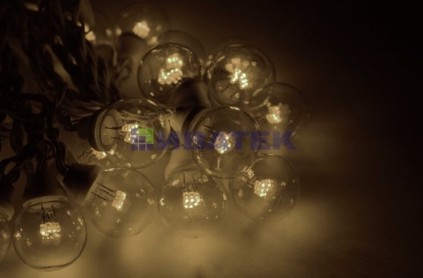 Влагозащищенная LED гирлянда10м. шаг 50 см, белый провод  белый теплый LED-2BLR-50CM-10M-240V-WW (FS-00-00001445)