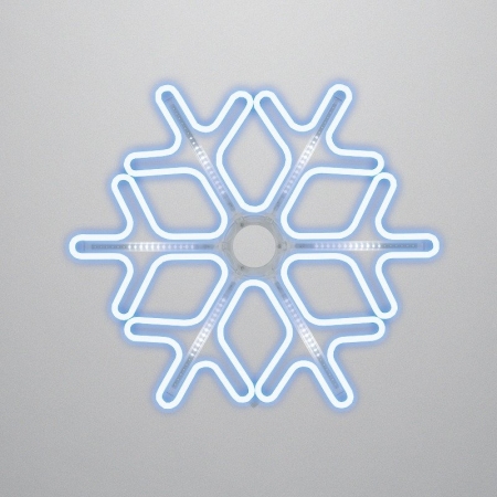 Изображение Фигура Снежинка из гибкого неона с эффектом тающих сосулек, 60х60 см, цвет свечения синий/белый NEON-NIGHT  интернет магазин Иватек ivatec.ru