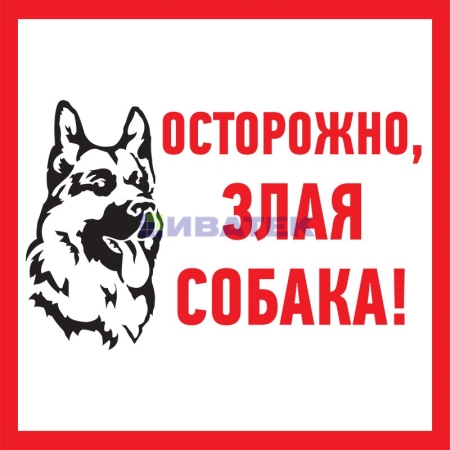 Изображение Табличка ПВХ информационный знак «Злая собака» 200х200 мм REXANT  интернет магазин Иватек ivatec.ru