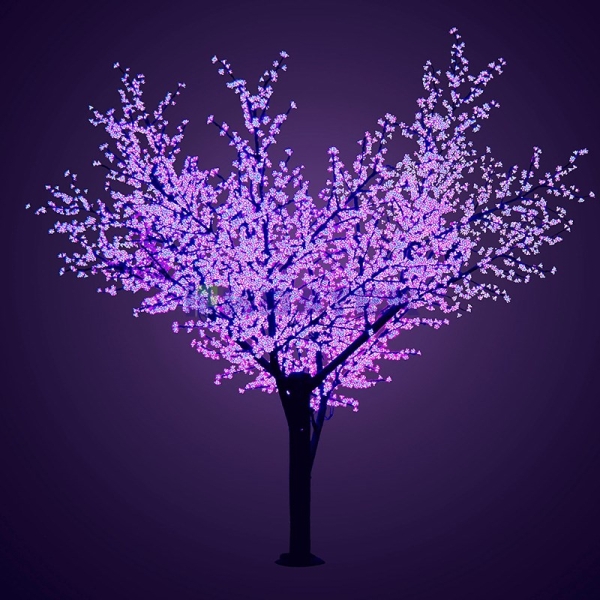 Светодиодное дерево "Сакура", высота 3,6м, диаметр кроны 3,0м, фиолетовые светодиоды, IP 64, понижаю