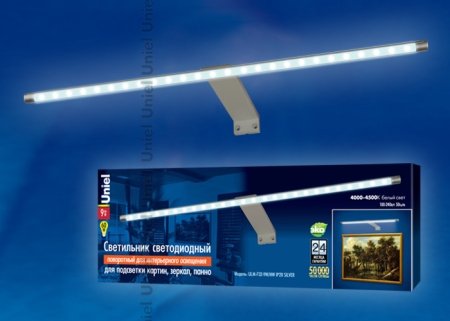 Изображение ULM-F32-9W/NW IP20 SILVER Светильник светодиодный поворотный для интерьерного освещения. В комплекте с адаптером. Длина 52,5 см. Материал корпуса алюм  интернет магазин Иватек ivatec.ru