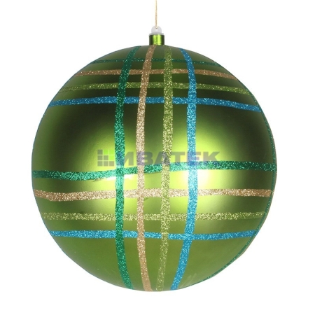 Изображение Елочная фигура "Шар в клетку" 30 см, цвет зеленый мульти  интернет магазин Иватек ivatec.ru