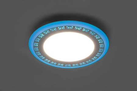 Изображение Светильник светодиодный с подсветкой, AL2440, 16W, 1280Lm, белый (4000К) и синий  интернет магазин Иватек ivatec.ru