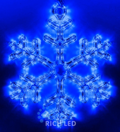 Изображение Светодиодная снежинка, 220 В, постоянное свечение RL-SFDL40-B синий  интернет магазин Иватек ivatec.ru
