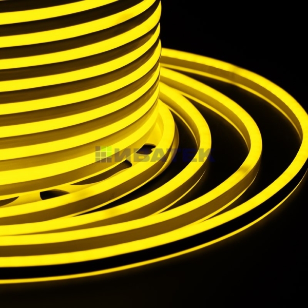 Гибкий Неон LED SMD, компактный 7х12мм, двухсторонний, жёлтый, 120 LED/м, бухта 100м
