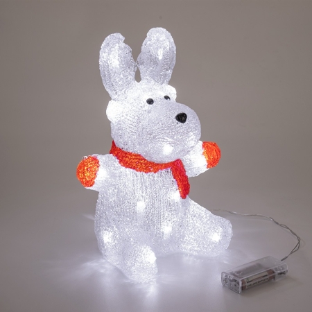 Изображение Акриловая светодиодная фигура Олененок в шарфе 20х17х30 см, 24 светодиода, батарейки 2хAA (не входят в комплект) NEON-NIGHT  интернет магазин Иватек ivatec.ru