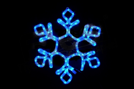 Изображение Мотив Снежинка из светодиодного дюралай Синяя с мерцанием,  79х69см, LED-XM(FR)-2D-CK022-30'-B-F(W) (FS-00-00000821)  интернет магазин Иватек ivatec.ru