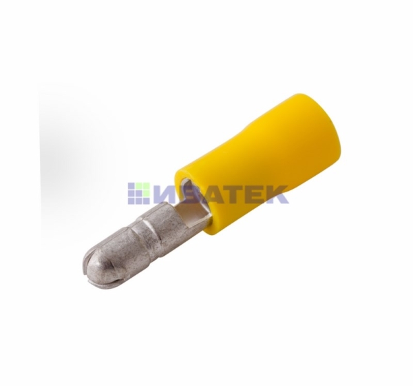 Разъем штекерный изолированный штекер 5 мм 4-6 мм² (РШи-п 6.0-5) желтый REXANT  уп 100шт