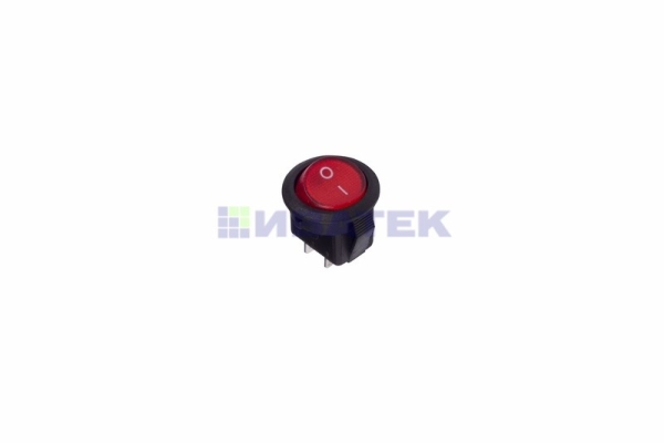 Выключатель клавишный круглый 250V 3А (2с) ON-OFF красный  Micro  REXANT уп 10шт