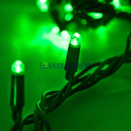 Изображение Гирлянда новогодняя "Твинкл Лайт" 20 м, 240 диодов, цвет Зеленый, черный провод "каучук", Neon-Night  интернет магазин Иватек ivatec.ru