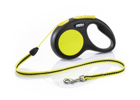 Изображение Поводок-рулетка Flexi New Neon cord S 5m 12kg yellow  интернет магазин Иватек ivatec.ru