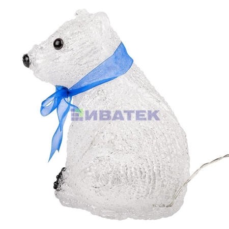 Изображение Акриловая светодиодная фигура "Белый мишка" 20 см, 4,5 В, 3 батарейки AA (не входят в комплект), 20  интернет магазин Иватек ivatec.ru